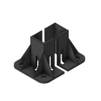 MODULAR SOLUTIONS ELITE FOOT&lt;BR&gt;45MM X 45MM THREE SIDED, 11MM FLOOR ANCHOR HOLES W/HARDWARE